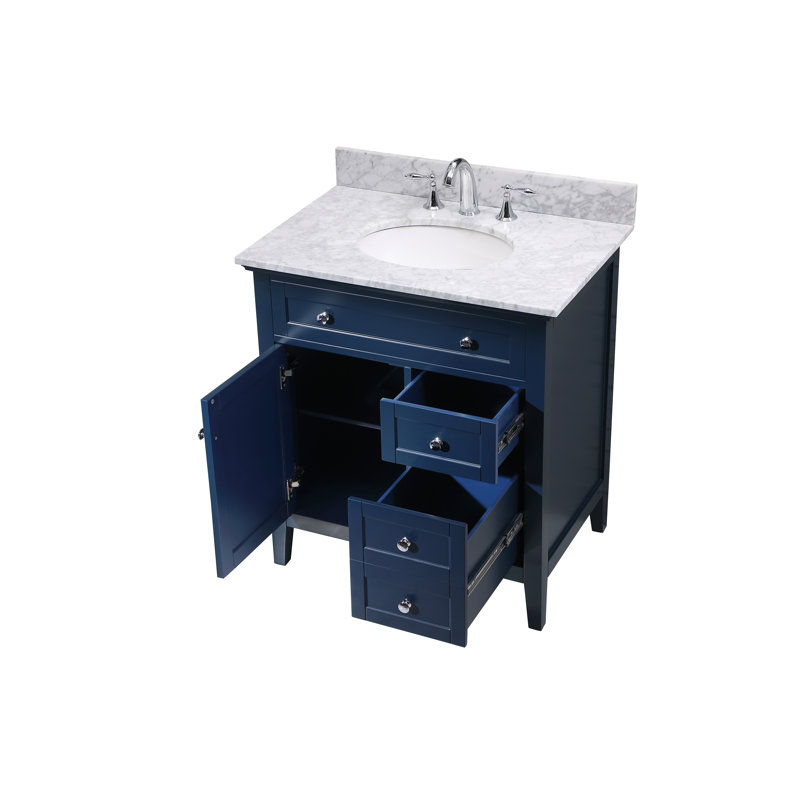 Andover Mills™ Waut 32'' Single Bathroom Vanity with Marble Top